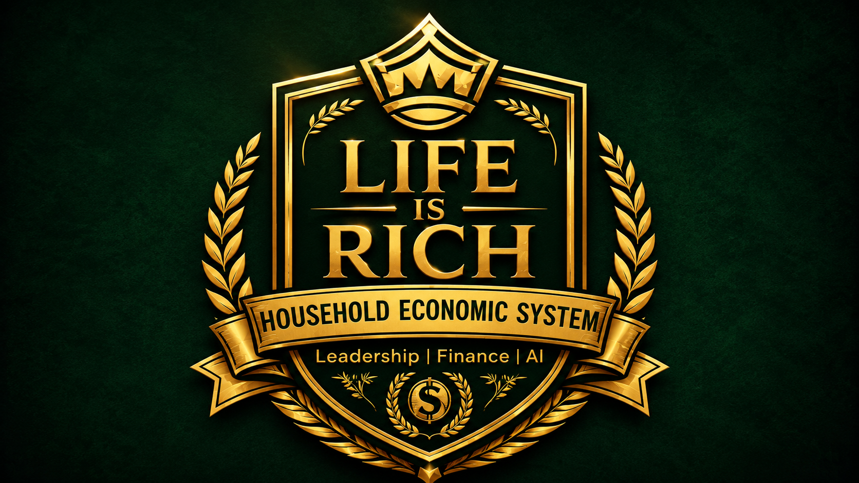 Life Is Rich — Household Economic System crest: Leadership, Finance, AI